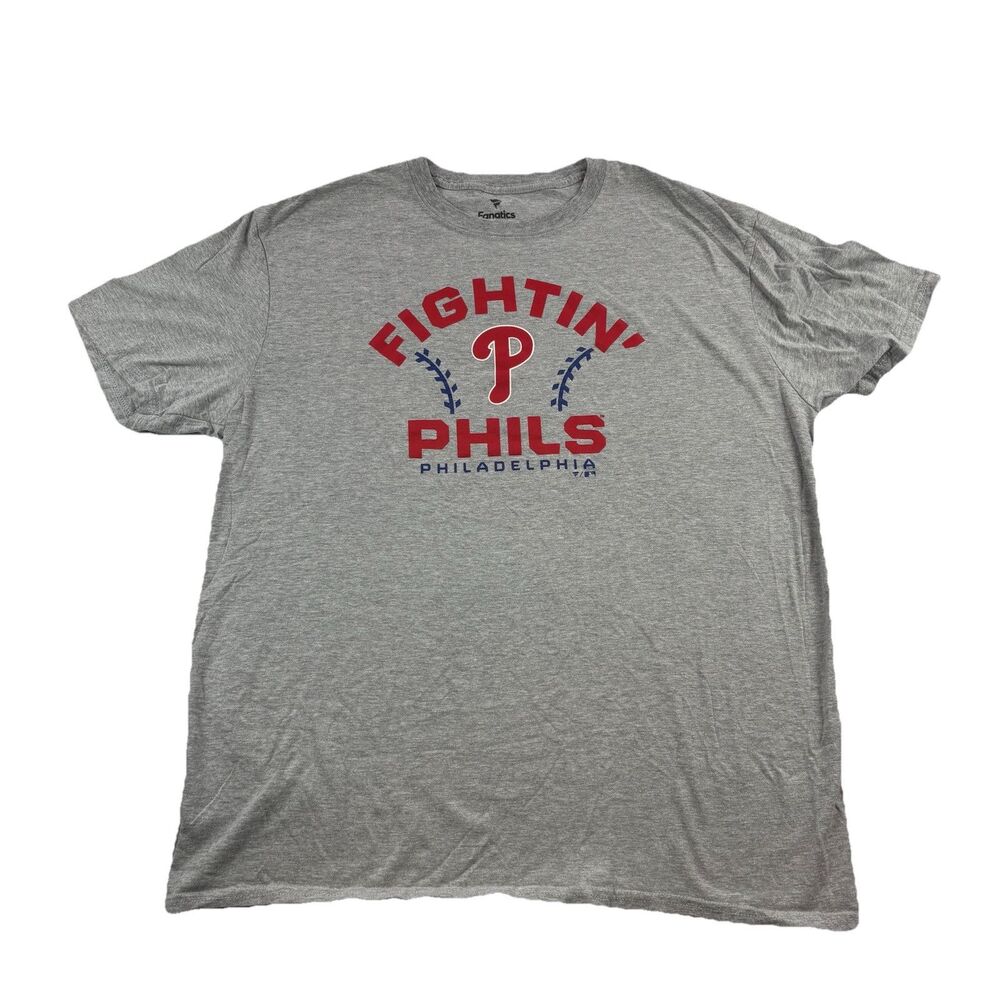 Philadelphia Phillies MLB Fightin’ Phils T Shirt Mens XL Gray Short Sleeve